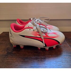 Puma Toddler Size 11 Neon Pink White Black Soccer Softball Ultra Play Cleats